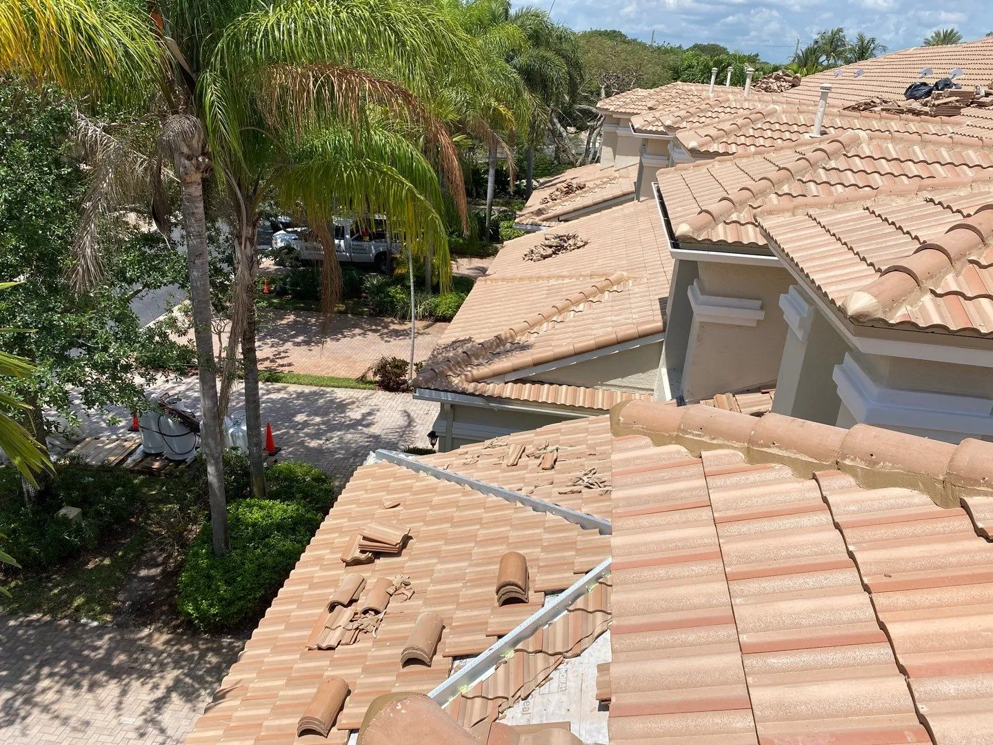 Damaged clay roof tiles identified during roof maintenance
