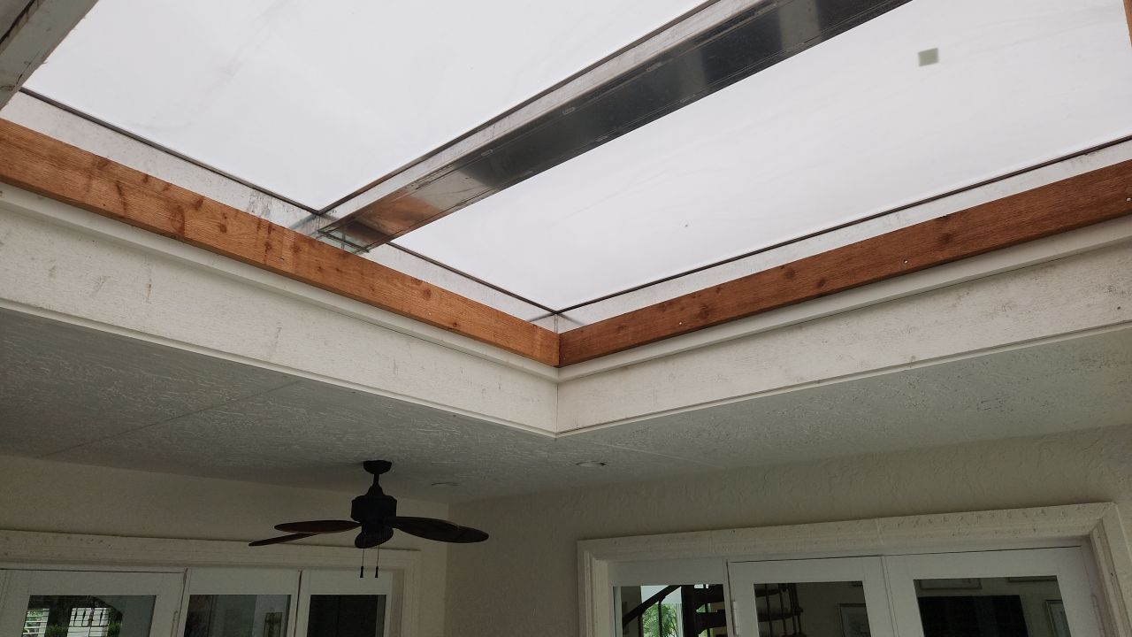 Interior view of the oversized skylight