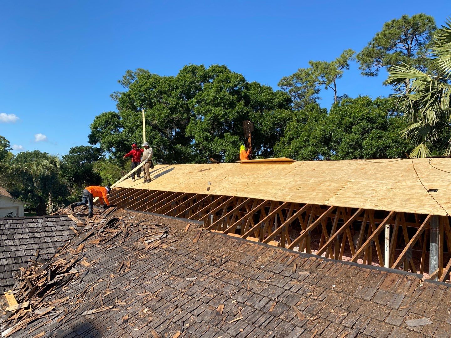 Roof sheathing replacement during tear-off