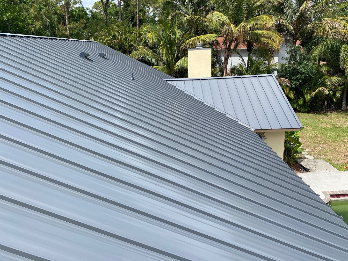 Finished standing seam metal roof panels
