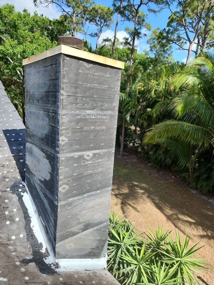 Chimney restoration and flashing detail