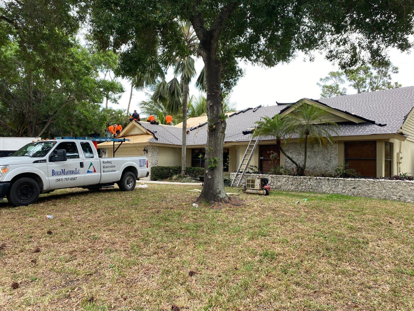West Palm Beach home during the roofing project
