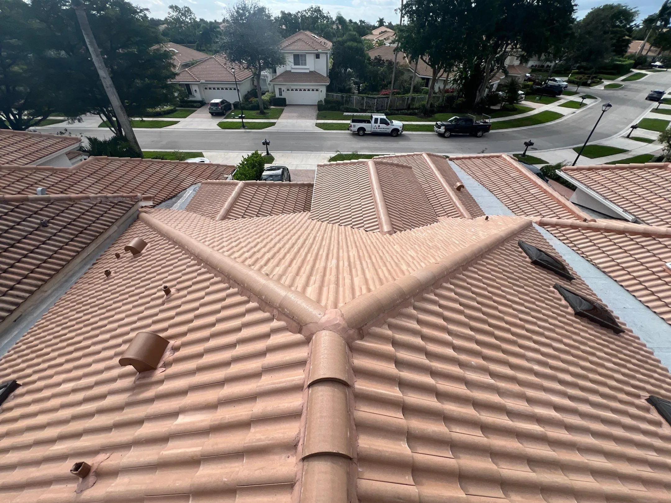 Completed tile roof installation on a South Florida home
